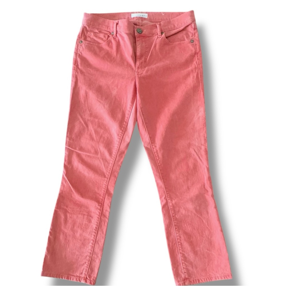 LOFT Size 29/8 Peachy Pink 5 Pocket Cotton/Spandex Curvy Kick Crop